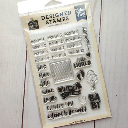 Echo Park Baby Stats Designer Stamps