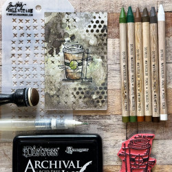 Ranger Tim Holtz Distress Watercolor Pencils 12 pc Kit 6
