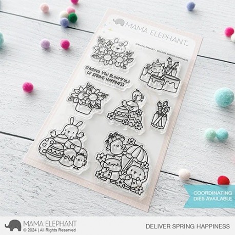 Mama Elephant DELIVER SPRING HAPPINESS Clear Stamp