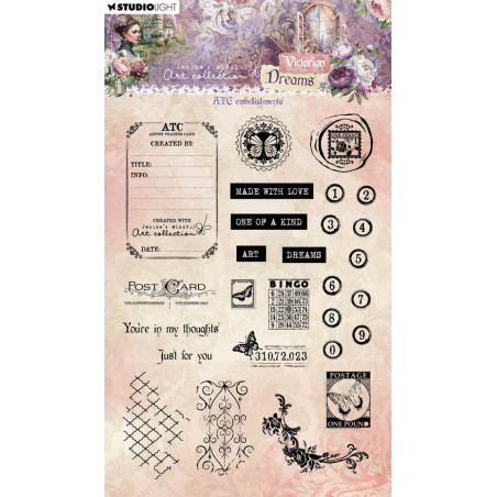StudioLight Victorian Dreams Clear Stamp ATC Embellishments
