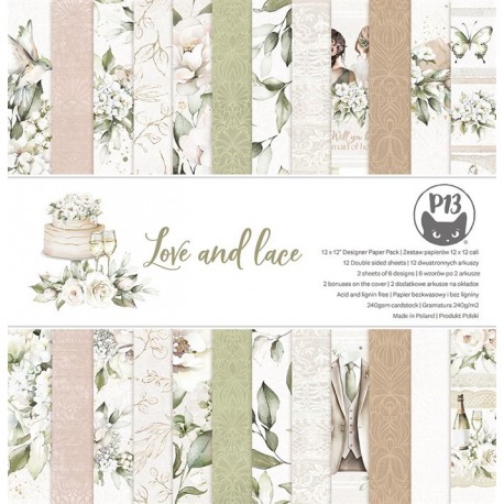 Piatek LOVE AND LACE Paper Pad 30x30cm