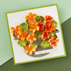 Spellbinders Nasturtium and Galvanized Wash Bucket Etched Dies