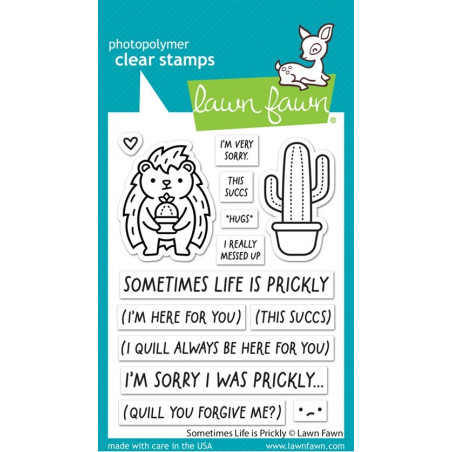 LAWN FAWN Sometimes Life is Prickly Clear Stamp