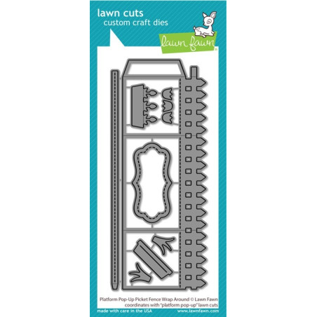 LAWN FAWN Platform Pop-Up Picket Fence Wrap Around Cuts