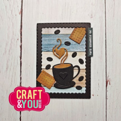 Craft&You Dies ATC Frame with a Cup of Coffee