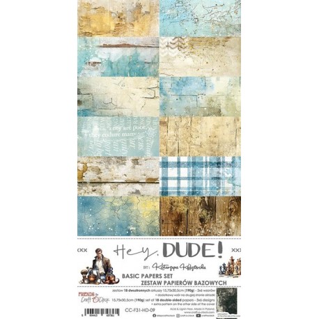 Craft o' Clock Hey, Dude! BASIC Paper Set 15,75x30,5cm 18fg