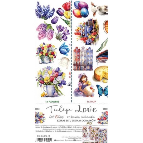 Craft o' Clock Tulip Love Extras to Cut MIX 15,75x30,5cm