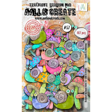 Aall & Create Ephemera Die-cuts Snails & Shrooms 57 107pz