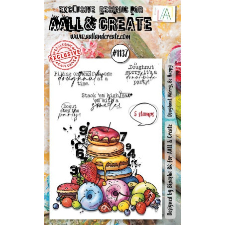 AALL & Create Stamp Set A6 1137 Doughnut Worry, Be Happy