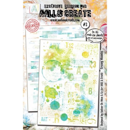 AALL & Create Rub-ons A5 03 Greeny Meanies