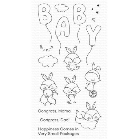 My Favorite Things Happiness Comes in Very Small Packages Clear Stamps