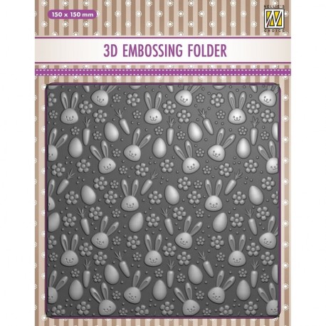 Nellie's Choice 3D Embossing Folder Bunny's Carrots