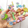 Aall & Create Ephemera Die-cuts Snails & Shrooms 57 107pz