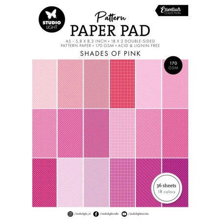 StudioLight Essentials A5 Pattern Paper Pad Shades Of Pink