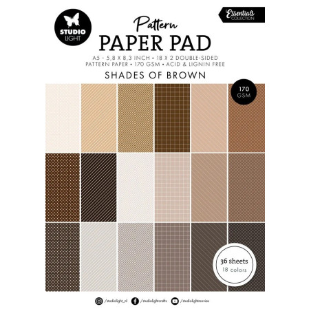 StudioLight Essentials A5 Pattern Paper Pad Shades Of Brown