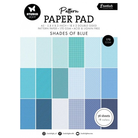 StudioLight Essentials A5 Pattern Paper Pad Shades Of Blue