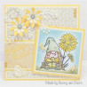 Nellie's Choice Clearstamp Gnome with Flowers