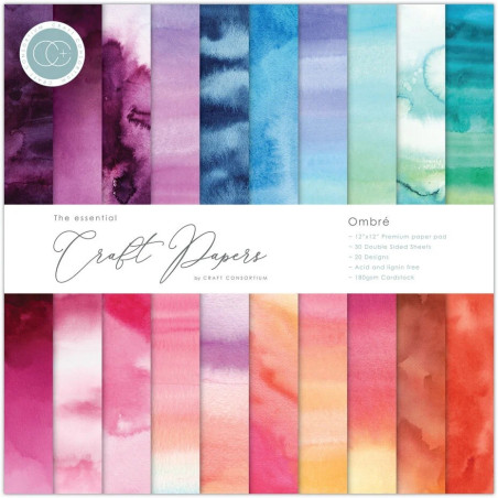 Craft Consortium Essential Craft Papers Ombre Paper Pad 30x30cm