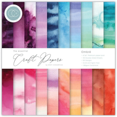 Craft Consortium Essential Craft Papers Ombre Paper Pad 15x15cm