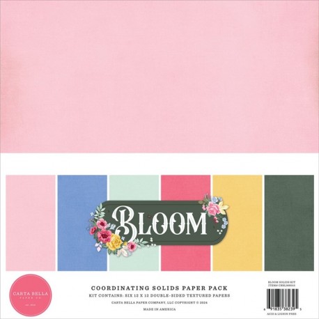 Carta Bella Bloom Coordinating Solids Paper Pack 30x30cm