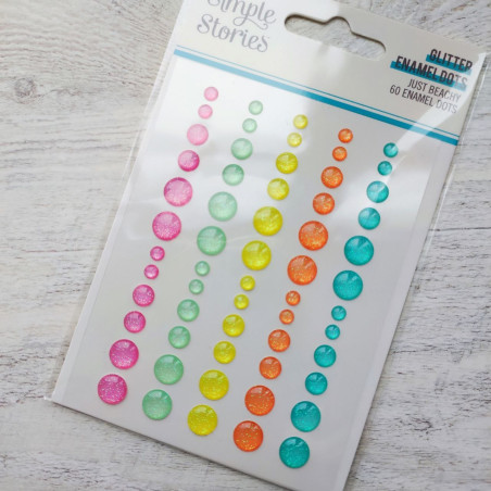 Simple Stories Just Beachy Glitter Enamel Dots
