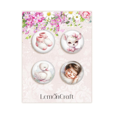 LemonCraft Cotton Candy Girl Buttons 4pz