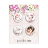 LemonCraft Cotton Candy Girl Buttons 4pz