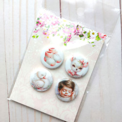 LemonCraft Cotton Candy Girl Buttons 4pz