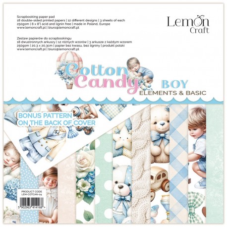 LemonCraft Cotton Candy BOY Elements Paper Pad 20x20cm