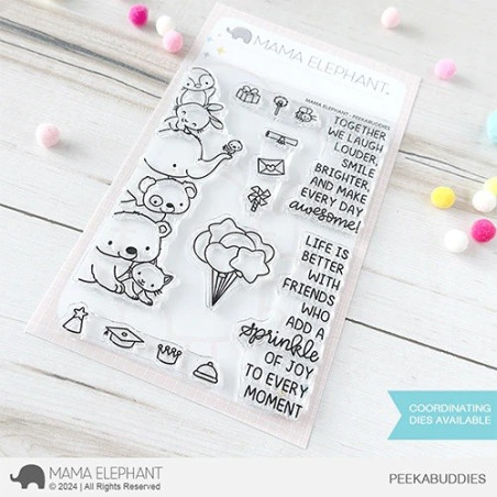 Mama Elephant PEEKABUDDIES Clear Stamp