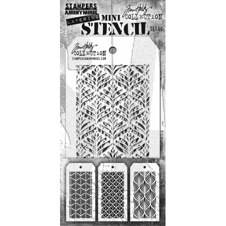 Stamper Anonymous Tim Holtz Layering Mini Stencil Set 60 3pezzi