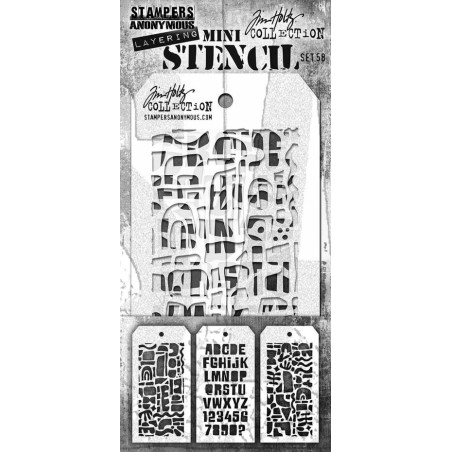 Stamper Anonymous Tim Holtz Layering Mini Stencil Set 58 3pezzi