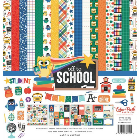 Echo Park Off To School Collection Kit 30x30cm