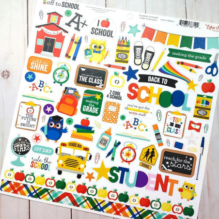 Echo Park Off To School Element Sticker 30x30cm
