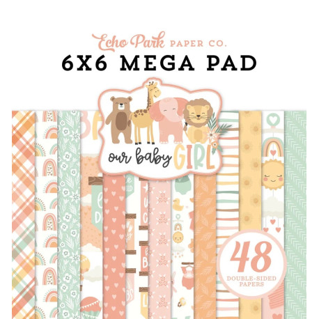 Echo Park Our Baby Girl Cardmakers Mega Pad 15x15cm 48 FOGLI