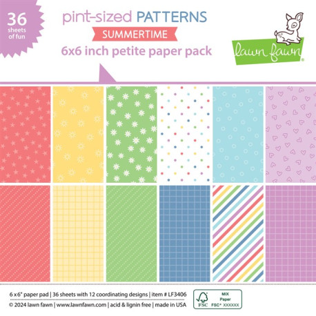 LAWN FAWN Summertime Paper Pack 15x15m