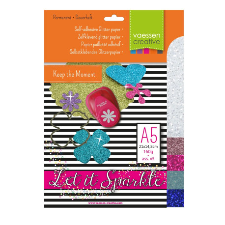 Florence Carta Glitterata Adesiva A5 x5 Sparkle