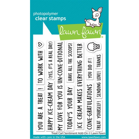 LAWN FAWN Treat Cart Sentiment Add-On Clear Stamp