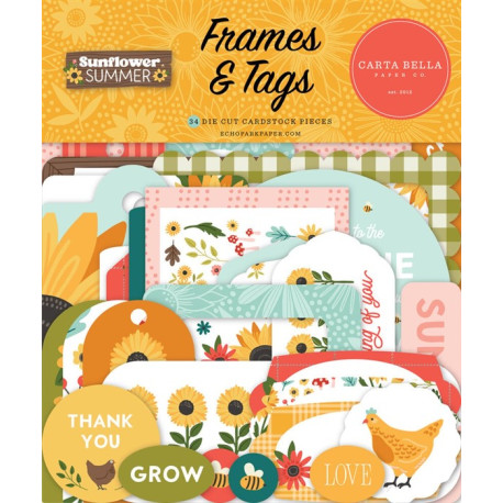 Carta Bella Sunflower Summer Frames & Tags 34pz