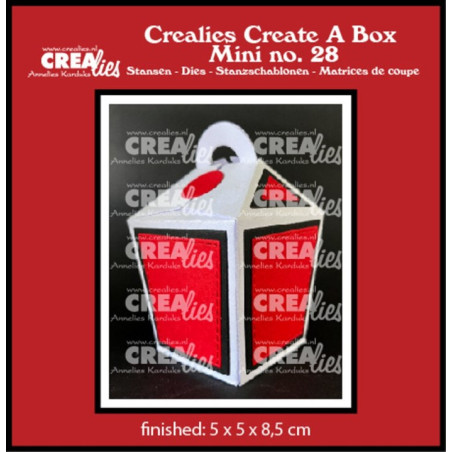 Crealies Create A Box Mini Dies No. 28 Closed Take Out Box (with Handle) MINI