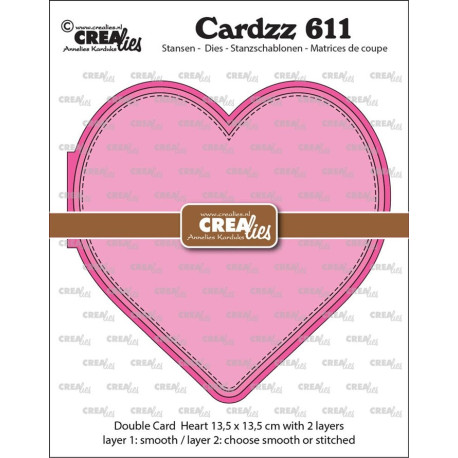 Crealies Cardzz no. 611 Double Card Heart