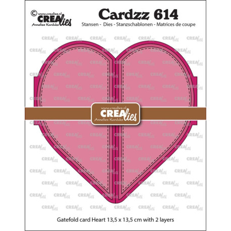 Crealies Cardzz no. 614 Gatefold Card Heart