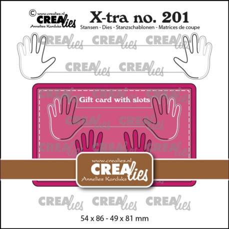 Crealies Xtra no. 201 Gift Card With Slots B