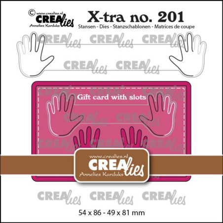Crealies Xtra no. 201 Gift Card With Slots B