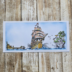 AALL & Create Stamp Set A6 1186 Pelican Galleon