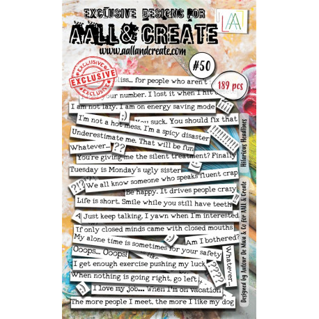 Aall & Create Ephemera Die-cuts Hilarious Headlines 50 189pz