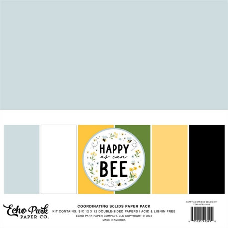 Echo Park Happy As Can Bee Coordinating Solids Paper Pack 30x30cm