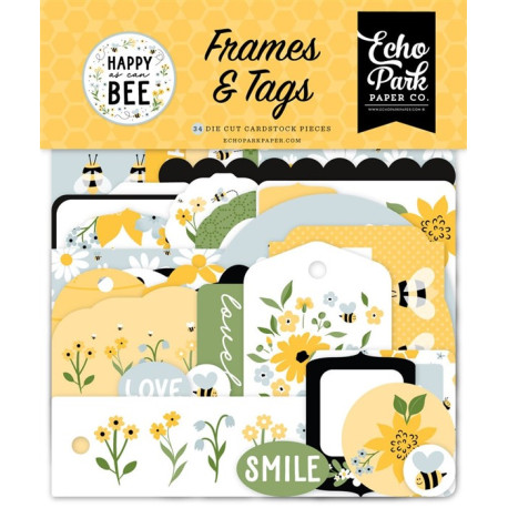 Echo Park Happy As Can Bee Frames & Tags 34pz