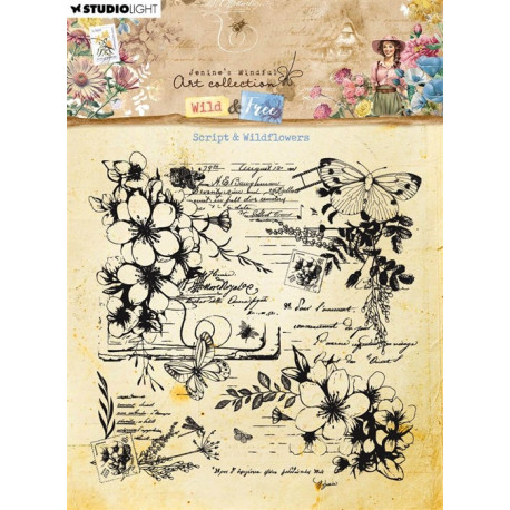 StudioLight Wild & Free Clear Stamp Script & Wildflowers nr.671