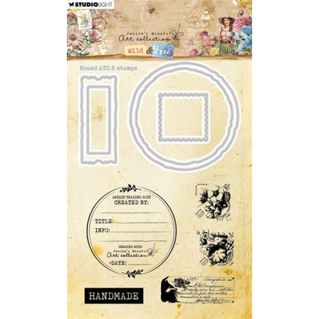 StudioLight Wild & Free Stamp & Die Round ATC & Stamps n.81